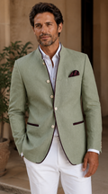 Portofino Linen Blazer in green
