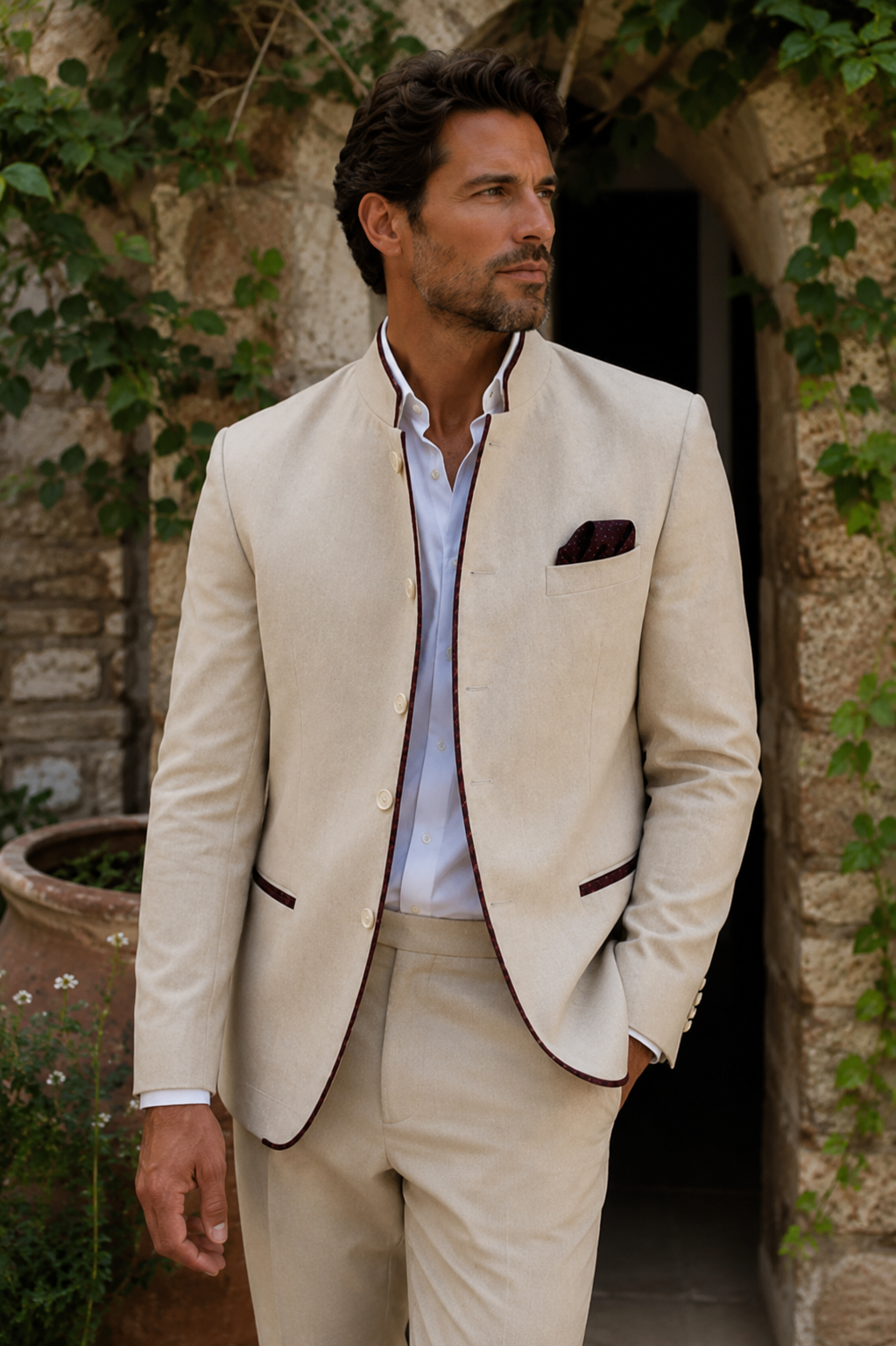 Portofino Linen Blazer in Sand