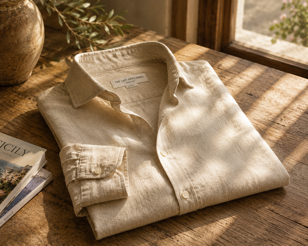 Santorini Sand Linen Shirt