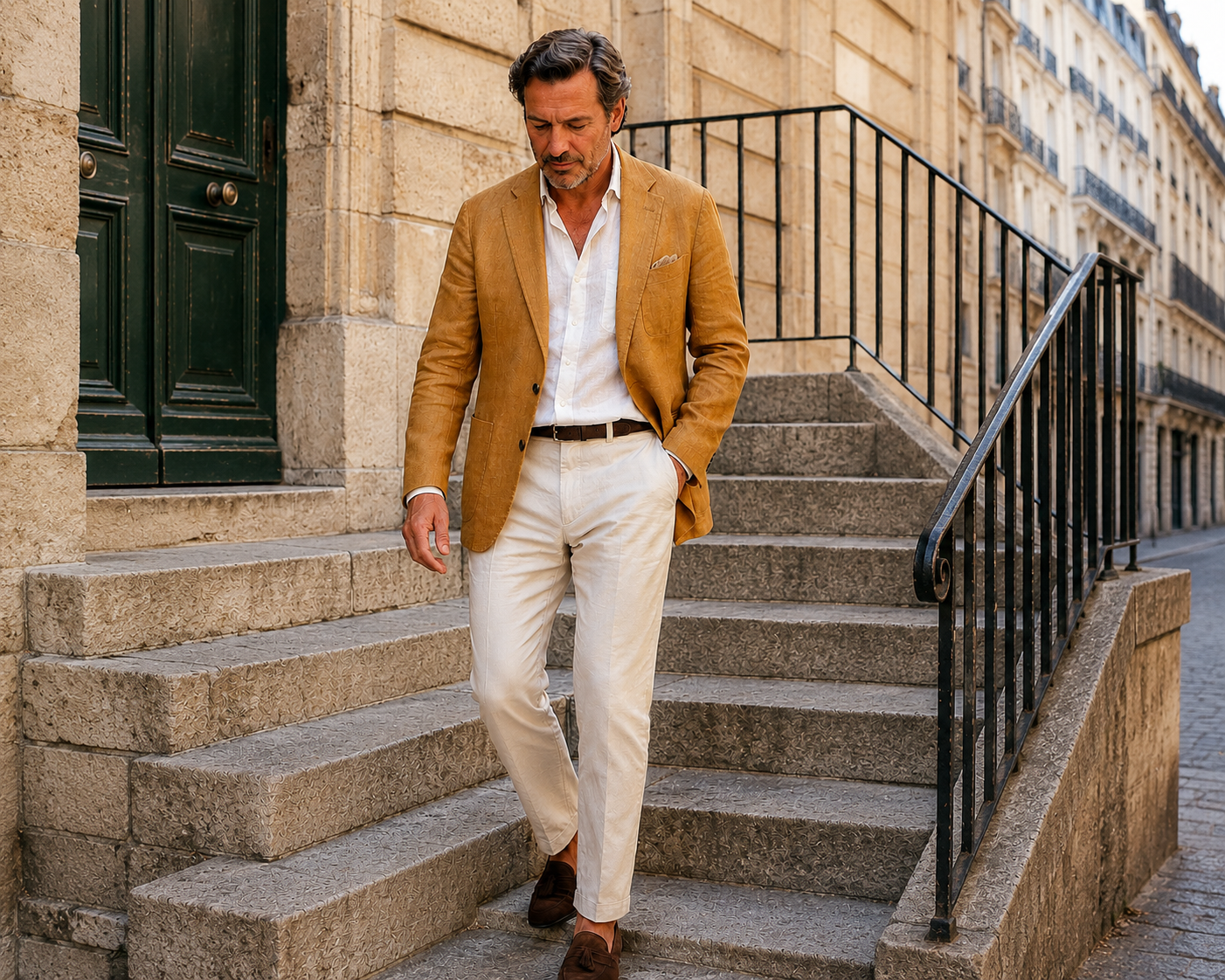Linen Blazer Orange