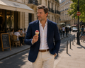 Linen Blazer Navyblau