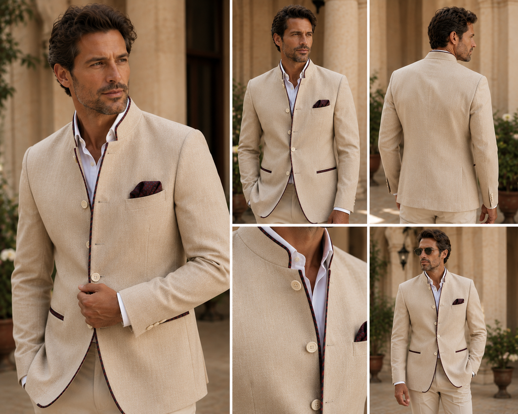 Portofino Linen Blazer in Sand