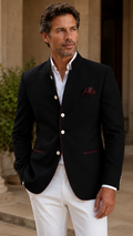 Portofino Linen Blazer in black