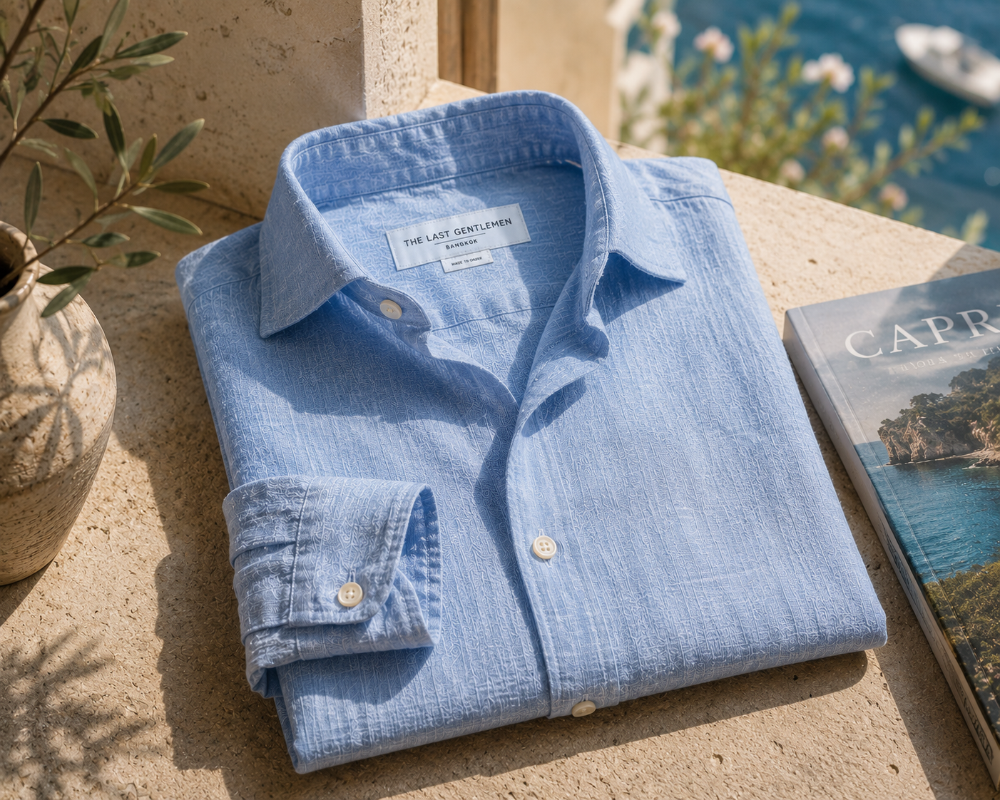 Capri Blue Linen Shirt