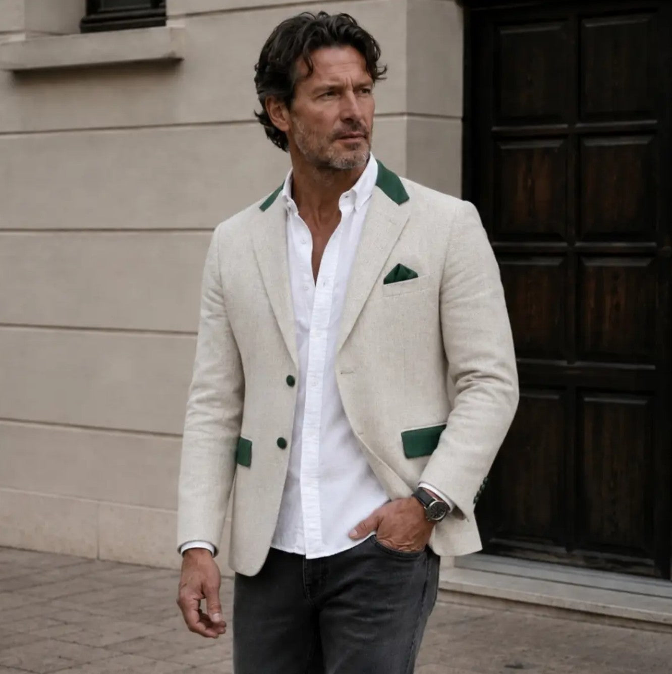 Linen Blazer - Signature Collection - green
