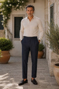 Linen Gurkha Trousers in blue