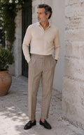 Linen Gurkha Trousers in lightbrown