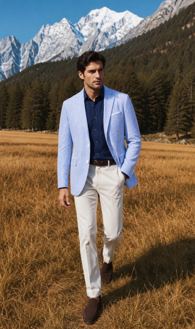 Riviera Blazer in blue-white