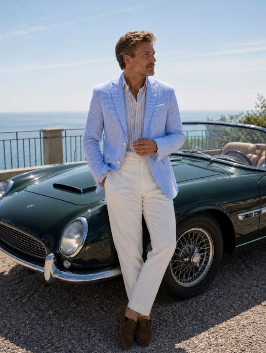 Riviera Blazer in blue-white