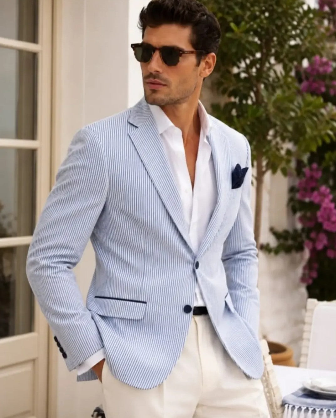 Riviera Blazer in blue-white