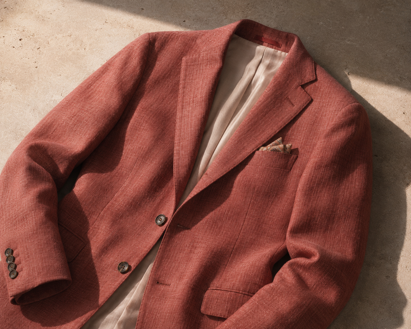 Linen Blazer brown-red
